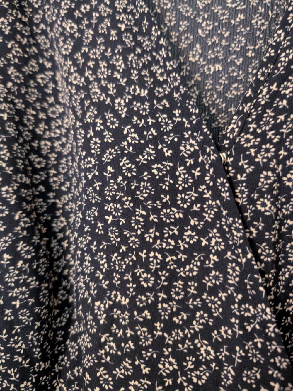 Navy, floral wrap around dress - Picture 3 of 8
